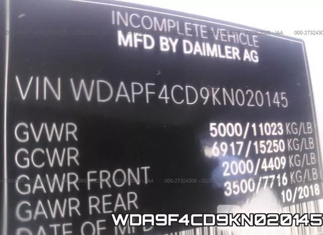 WDA9F4CD9KN020145