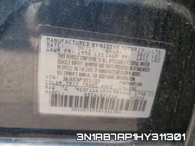 3N1AB7AP1HY311301