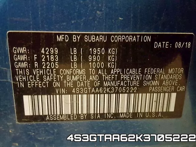 4S3GTAA62K3705222