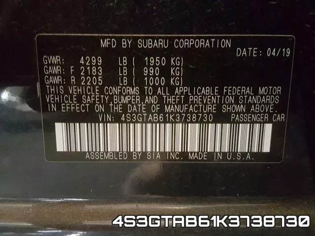 4S3GTAB61K3738730
