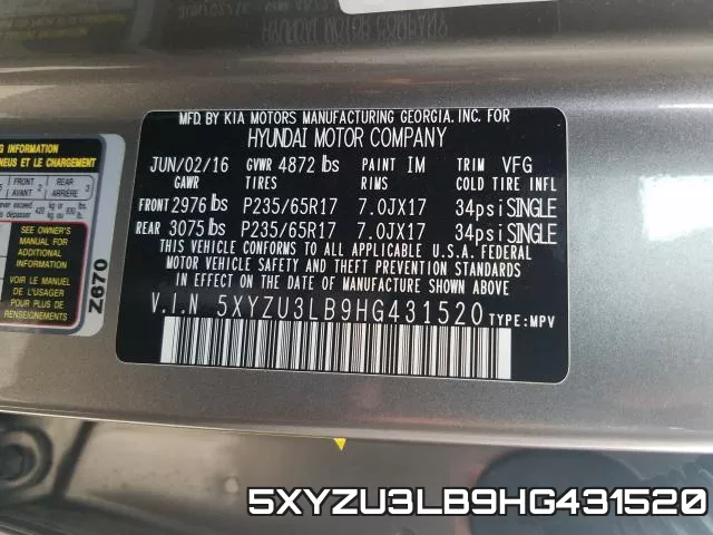 5XYZU3LB9HG431520