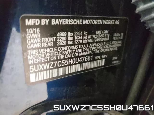 5UXWZ7C55H0U47661