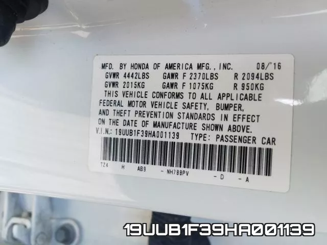 19UUB1F39HA001139