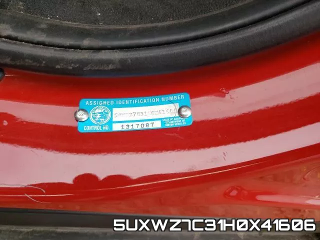 5UXWZ7C31H0X41606