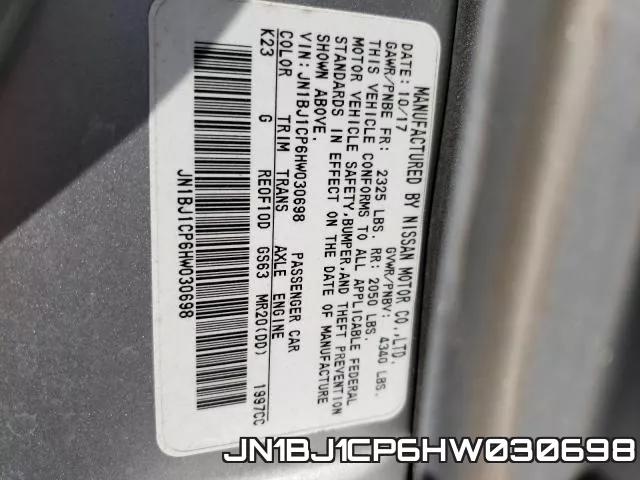 JN1BJ1CP6HW030698