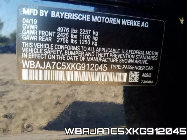 WBAJA7C5XKG912045