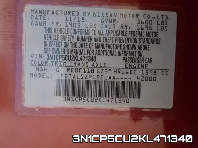3N1CP5CU2KL471340