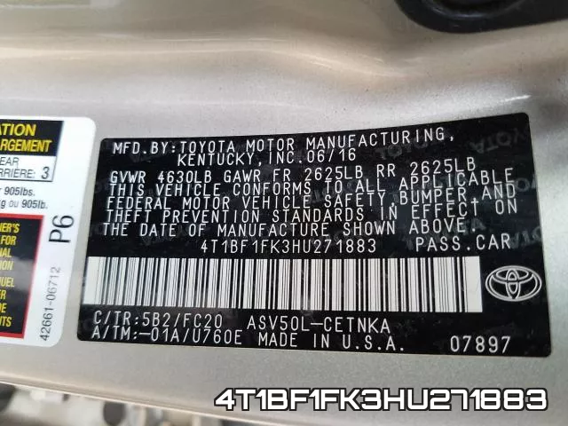 4T1BF1FK3HU271883