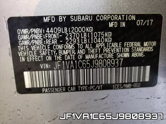 JF1VA1C65J9808937