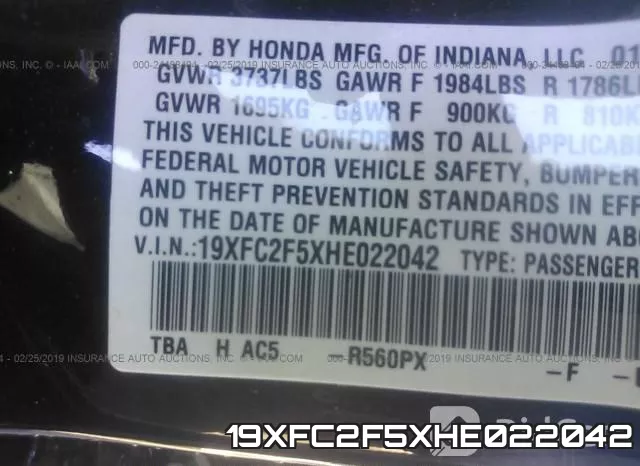 19XFC2F5XHE022042