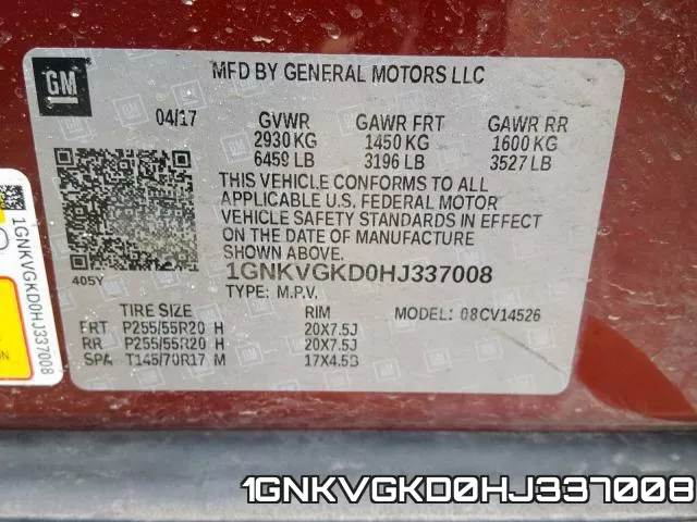 1GNKVGKD0HJ337008