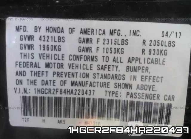 1HGCR2F84HA220437