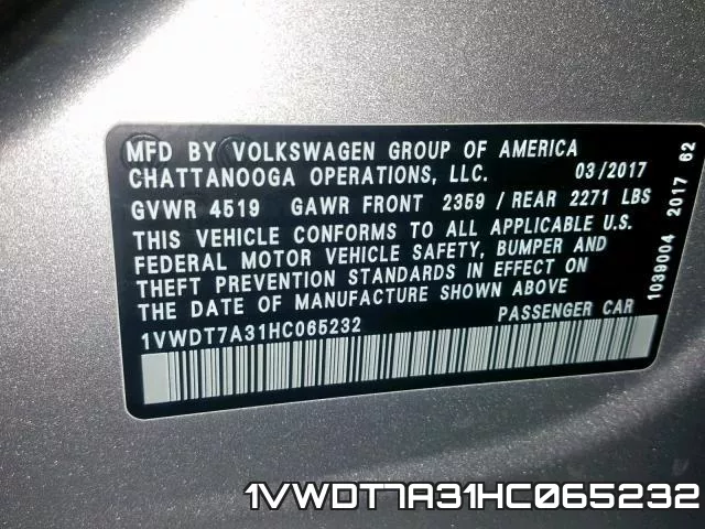 1VWDT7A31HC065232