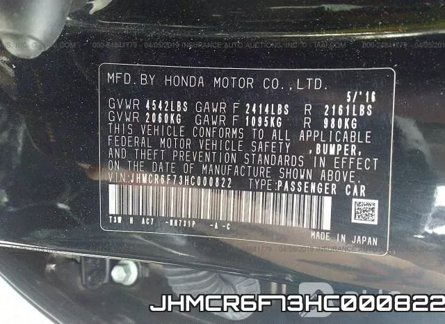 JHMCR6F73HC000822