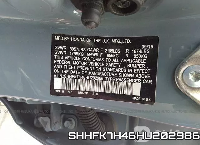 SHHFK7H46HU202986