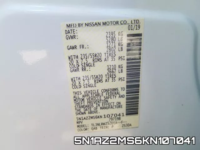 5N1AZ2MS6KN107041