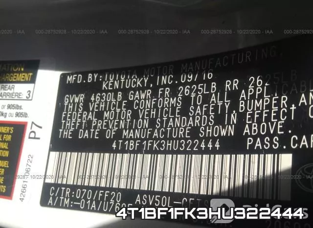 4T1BF1FK3HU322444