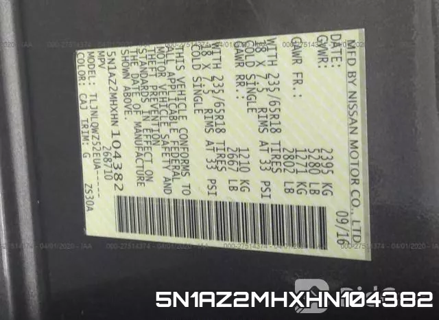 5N1AZ2MHXHN104382