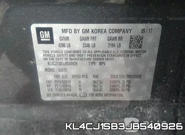 KL4CJ1SB3JB540926