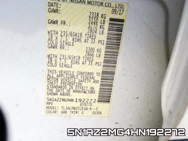 5N1AZ2MG4HN192272