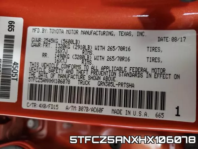 5TFCZ5ANXHX106078