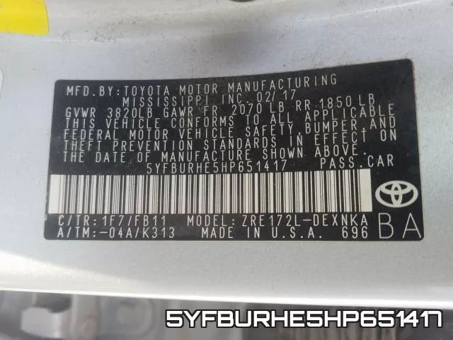 5YFBURHE5HP651417