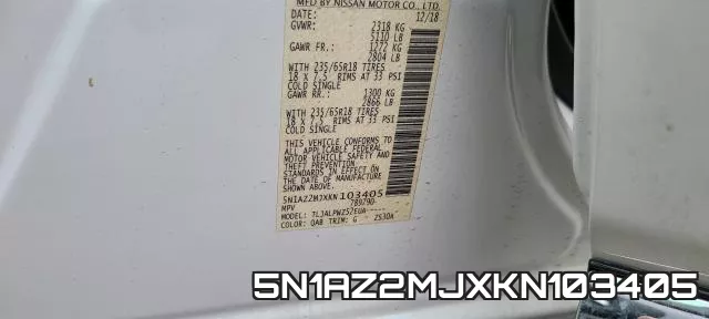 5N1AZ2MJXKN103405