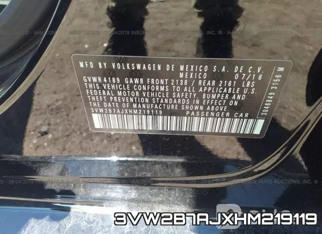 3VW2B7AJXHM219119