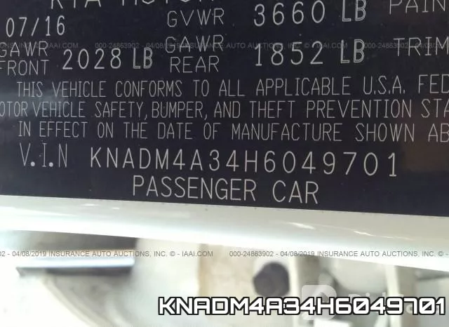KNADM4A34H6049701