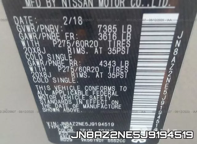 JN8AZ2NE5J9194519