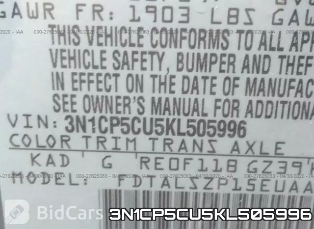 3N1CP5CU5KL505996