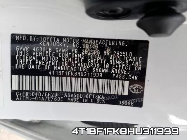 4T1BF1FK8HU311939