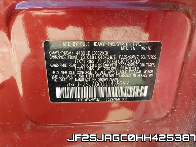 JF2SJAGC0HH425387