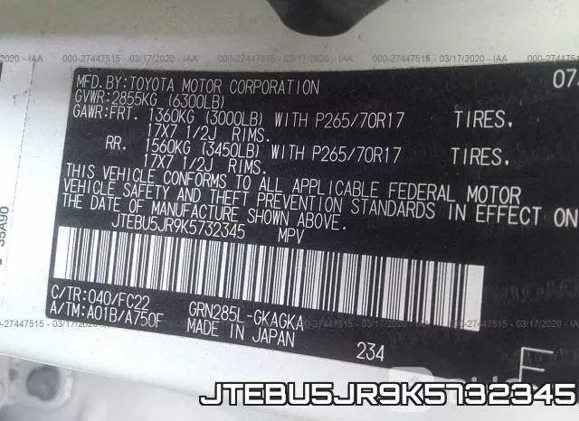 JTEBU5JR9K5732345