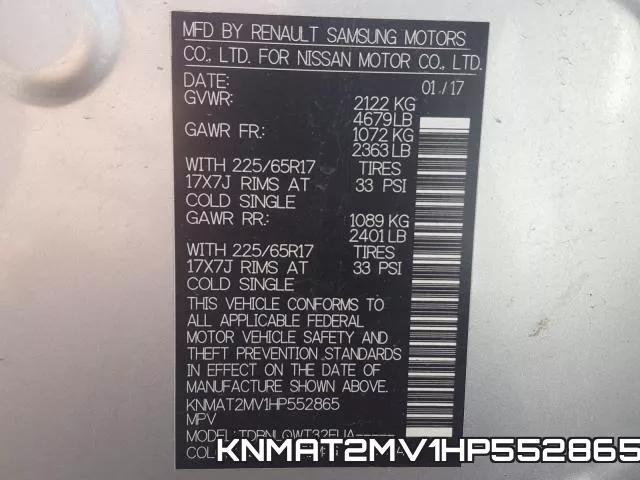 KNMAT2MV1HP552865