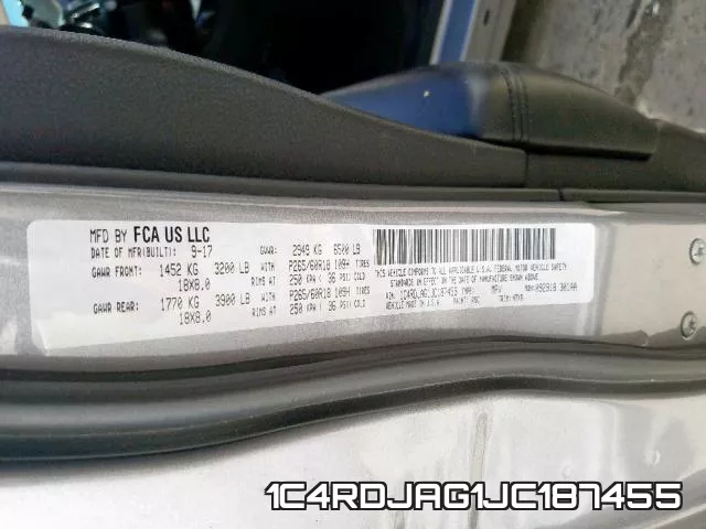 1C4RDJAG1JC187455
