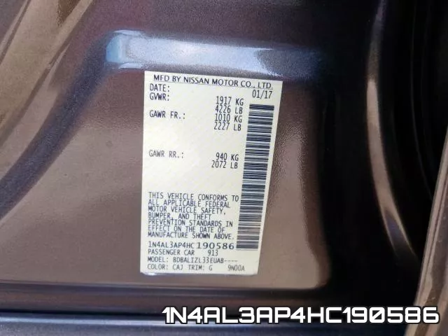 1N4AL3AP4HC190586