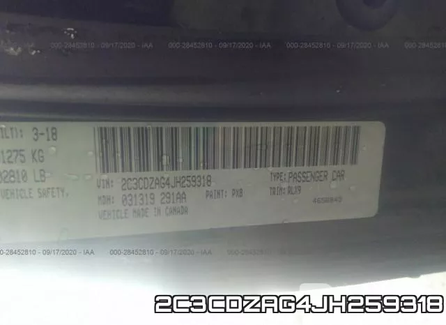 2C3CDZAG4JH259318