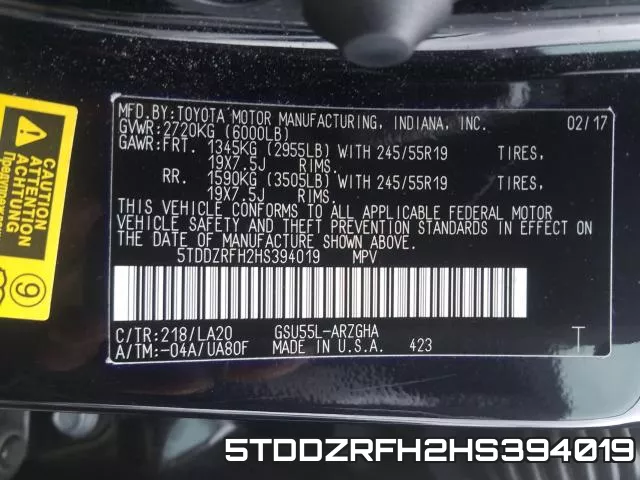 5TDDZRFH2HS394019