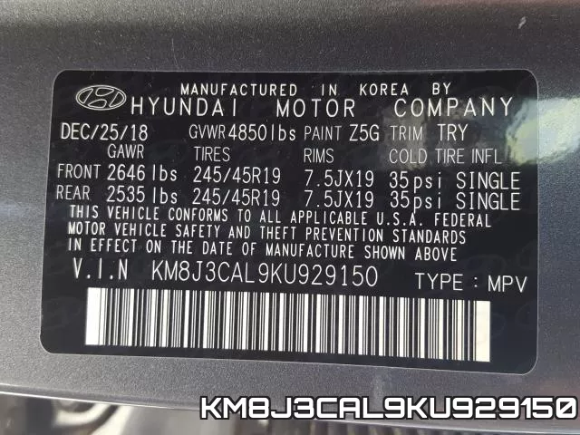 KM8J3CAL9KU929150