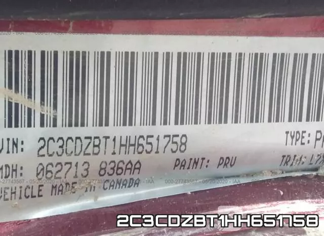 2C3CDZBT1HH651758