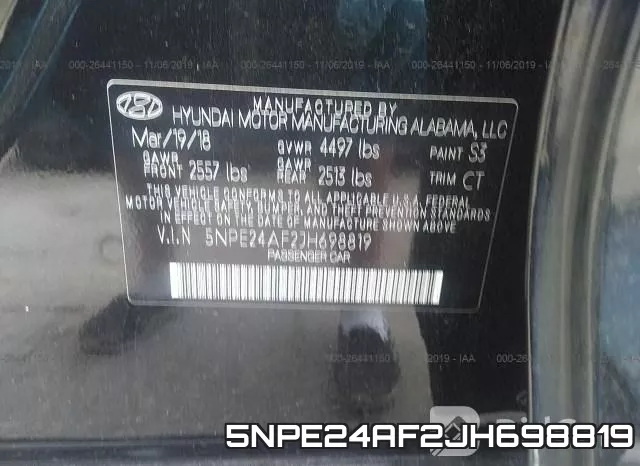 5NPE24AF2JH698819