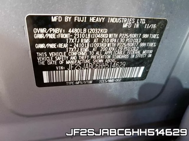 JF2SJABC6HH514629