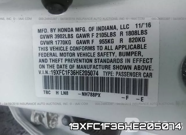 19XFC1F36HE205074