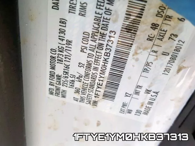 1FTYE1YM0HKB37313