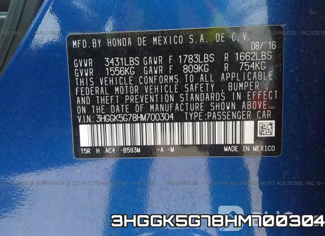 3HGGK5G78HM700304
