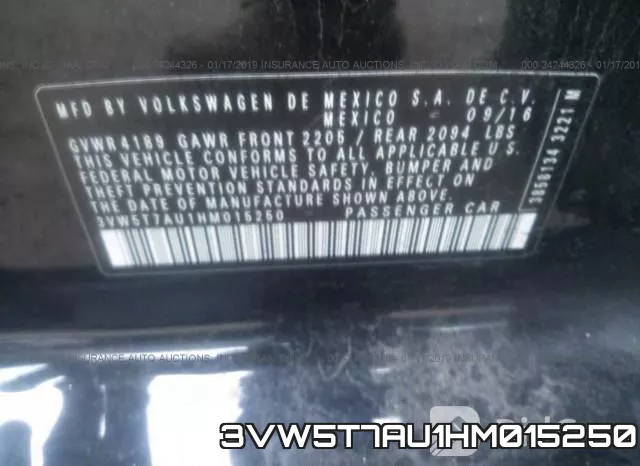 3VW5T7AU1HM015250