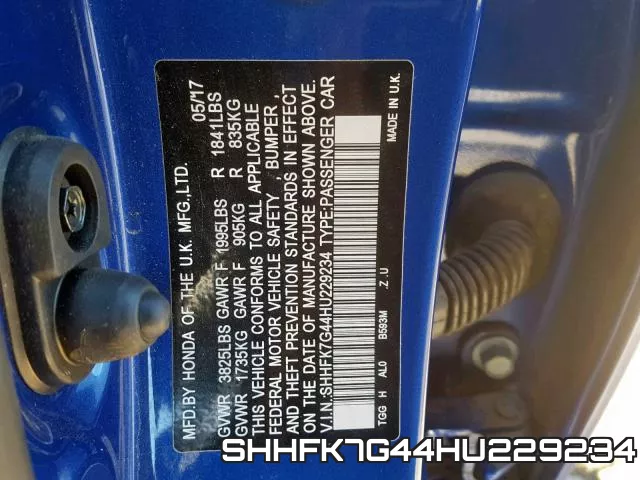 SHHFK7G44HU229234