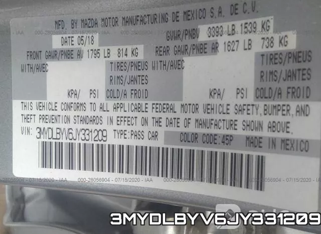 3MYDLBYV6JY331209