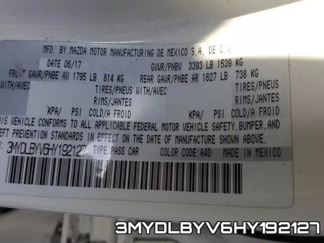 3MYDLBYV6HY192127